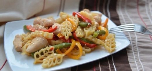 Макароны с овощами