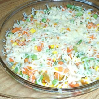 Овощи под сыром в СВЧ