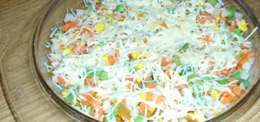 Овощи под сыром в СВЧ