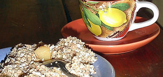 Овсяный крамбл с яблоками, из СВЧ